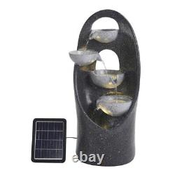 Solar Garden Water Feature Outdoor Water Fountain Resin Statues Cascade Decor