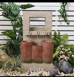 Solar Garden Water Fountain LED Resin Outdoor Feature Decor With Pump & Panel