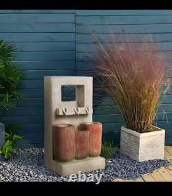 Solar Garden Water Fountain LED Resin Outdoor Feature Decor With Pump & Panel