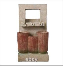 Solar Garden Water Fountain LED Resin Outdoor Feature Decor With Pump & Panel