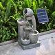 Solar Led Outdoor Garden Water Feature Cascading Fountain Statue Home Decoration
