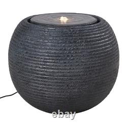 Solar LED Rockery Fountain Waterfall Feature Flowing Water Ornament Garden Yard