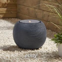 Solar LED Rockery Fountain Waterfall Feature Flowing Water Ornament Garden Yard