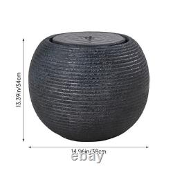 Solar LED Rockery Fountain Waterfall Feature Flowing Water Ornament Garden Yard