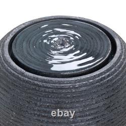 Solar LED Rockery Fountain Waterfall Feature Flowing Water Ornament Garden Yard