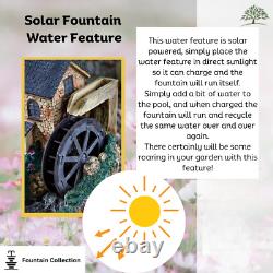 Solar LED Water Feature Fountain Mill Wheel Garden Outdoor Light Decor 51cm