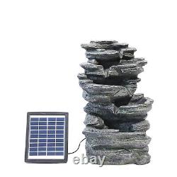 Solar LED Water Feature Solar Fountain Garden Solar Powered Outdoor Cascade Pump