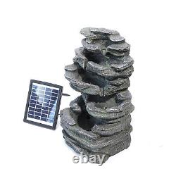 Solar LED Water Feature Solar Fountain Garden Solar Powered Outdoor Cascade Pump