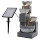 Solar Natural Slate Garden Water Feature Outdoor Led Fountain Waterfall Decor