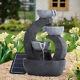 Solar Outdoor Garden Cascading Led Water Fountain Feature Statue With Lights