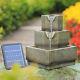 Solar Outdoor Garden Water Feature Led Statues Home Tiered Cascading Fountain