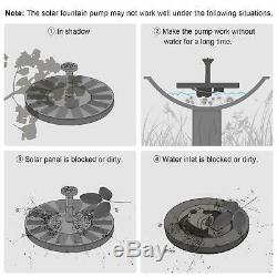 Solar Panel Powered Submersible Floating Fountain Garden Pool Pond Water Pump