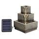 Solar Power Cascading Fountain Led Light Water Feature Garden Statue With Pumps