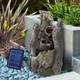 Solar Power Cascading Fountain Led Light Water Feature Garden Statue With Pumps