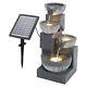 Solar Power Cascading Led Water Feature Fountain Garden Outdoor Statue Ornament