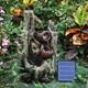 Solar Power Garden Water Feature Fountain Led Light Outdoor Cascading Landscape