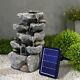 Solar Power Garden Water Feature Fountain Led Light Outdoor Cascading Landscape