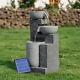 Solar Power Garden Water Feature Fountain Led Lights Patio Home Statues Cascade