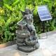 Solar Power Led Fairy Water Fountain Outdoor Cascading Water Feature Fountain Uk