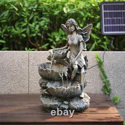 Solar Power LED Fairy Water Fountain Outdoor Cascading Water Feature Fountain UK