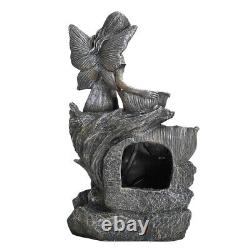 Solar Power LED Fairy Water Fountain Outdoor Cascading Water Feature Fountain UK