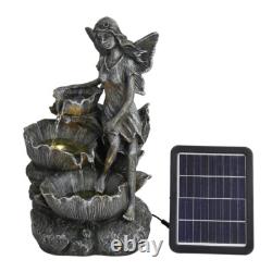 Solar Power LED Fairy Water Fountain Outdoor Cascading Water Feature Fountain UK