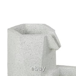 Solar Power LED Lit White Serenity Cascade Outdoor Garden Water Fountain Feature