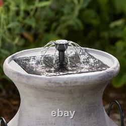 Solar Power Milk Churn Hand Painted Outdoor Water Fountain Feature Bird Bath