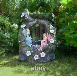 Solar Power Novelty Fairy Water Fountain Feature Outdoor Garden Elvedon Liliana