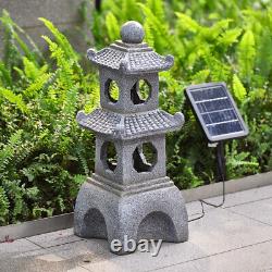 Solar Power Outdoor Cascading Fountain Garden LED Water Feature Polyresin Statue