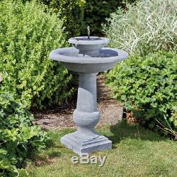 Solar Power Outdoor Chatsworth Water Fountain Bird Bath Feature Garden Decor