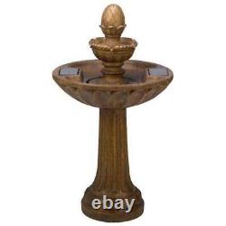 Solar Power Outdoor Queensbury Cascade Water Fountain Feature Garden Bird Bath