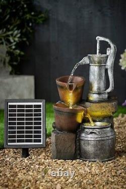Solar Power Outdoor Water Fountain Feature Garden