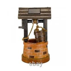 Solar Power Outdoor Wishing Well Water Fountain Feature Garden Decoration