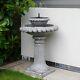 Solar Power Victoriana Led Lit Outdoor Light Grey Cascade Water Fountain Feature
