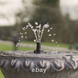 Solar Power Victoriana LED Lit Outdoor Light Grey Cascade Water Fountain Feature