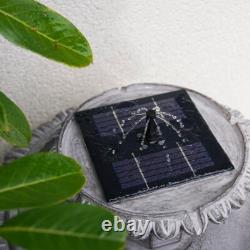 Solar Power Victoriana LED Lit Outdoor Light Grey Cascade Water Fountain Feature