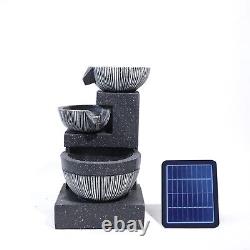 Solar Power Water Feature Fountain Garden Cascading Fountain LED Indoor Outdoor