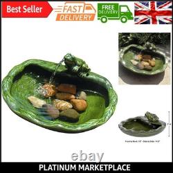 Solar Powered Ceramic Frog Water Feature Eco-Friendly Garden Fountain with