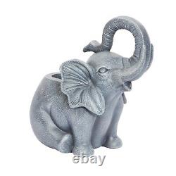 Solar Powered Elephant Design Fountain Outdoor Garden Cascading Water Feature