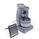 Solar Powered Garden 4 Tier Cascading Bowl Water Feature Led Outdoor Fountain Uk