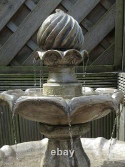 Solar Powered Garden Water Feature Classical Tier Birdbath Traditional Fountain