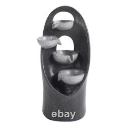 Solar Powered Garden Water Feature LED Lights Outdoor Cascade Water Fountain UK