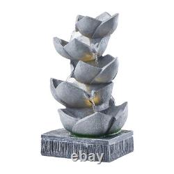 Solar Powered Garden Water Feature Outdoor Solar Fountain Cascading Waterfall