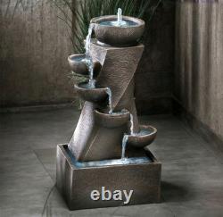 Solar Powered Garden Water Feature Outdoor Water Fountain With Led UK