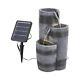 Solar Powered Garden Water Feature With Led Lights 3 Tier Cascade Water Fountain