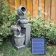 Solar Powered Garden Water Feature With Led Lights 4 Tier Cascade Water Fountain