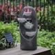 Solar Powered Garden Water Feature With Led Lights Large Cascade Water Fountain