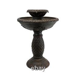 Solar Powered Imperial Water Feature Garden Bird Bath Fountain with LED Light
