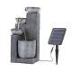 Solar Powered Led Cascade Water Feature Waterfall Outdoor Garden Water Fountain